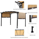 Outdoor Patio Pergola Gazebo - Steel Frame Sun Shelter With Retractable Canopy by Unique Piece Furniture