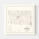 Vintage Map of Chester County, South Carolina 1938