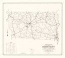 Vintage Map of Chester County, South Carolina 1938