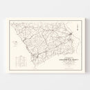 Vintage Map of Chesterfield County, South Carolina 1938