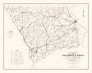 Vintage Map of Chesterfield County, South Carolina 1938
