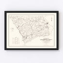 Vintage Map of Chesterfield County, South Carolina 1938
