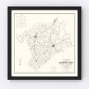 Vintage Map of Darlington County, South Carolina 1938