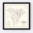 Vintage Map of Allendale County, South Carolina 1938