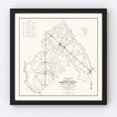 Vintage Map of Hampton County, South Carolina 1938