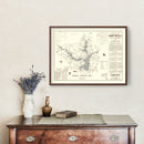 Vintage Hartwell Dam & Reservoir Map 1964