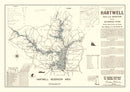 Vintage Hartwell Dam & Reservoir Map 1964
