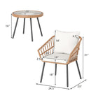 3 Piece Patio Bistro Set with Heavy Duty Metal Frame-Beige by LJGDeals