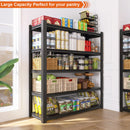 59' Wide Black Metal Shelves, with 5 Removable Dividers, Large Capacity, Strong Load Bearing, Suitable for Garage, Kitchen and Office.