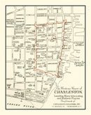 Vintage Map of Charleston, South Carolina 1946