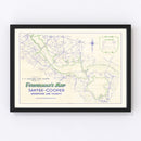 Vintage Fishermans Map of Santee Cooper Reservoir 1944
