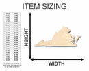 Unfinished Wood Virginia Shape - State - Craft - up to 46" DIY