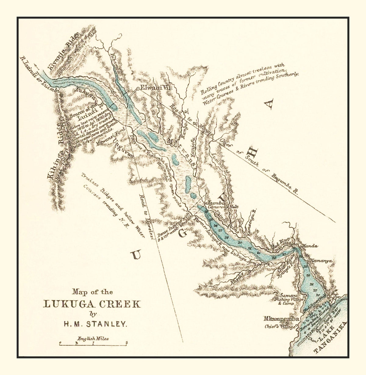 Vintage Lake Tanganika Map 1878, photo 5 of 5
