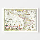 Vintage Map of America 1606