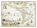 Vintage Map of America 1606