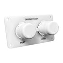 Flushmaster Flush Port Reroute Dual Outlet - White Acrylic Plate - Horizontal - 1/2' Barb