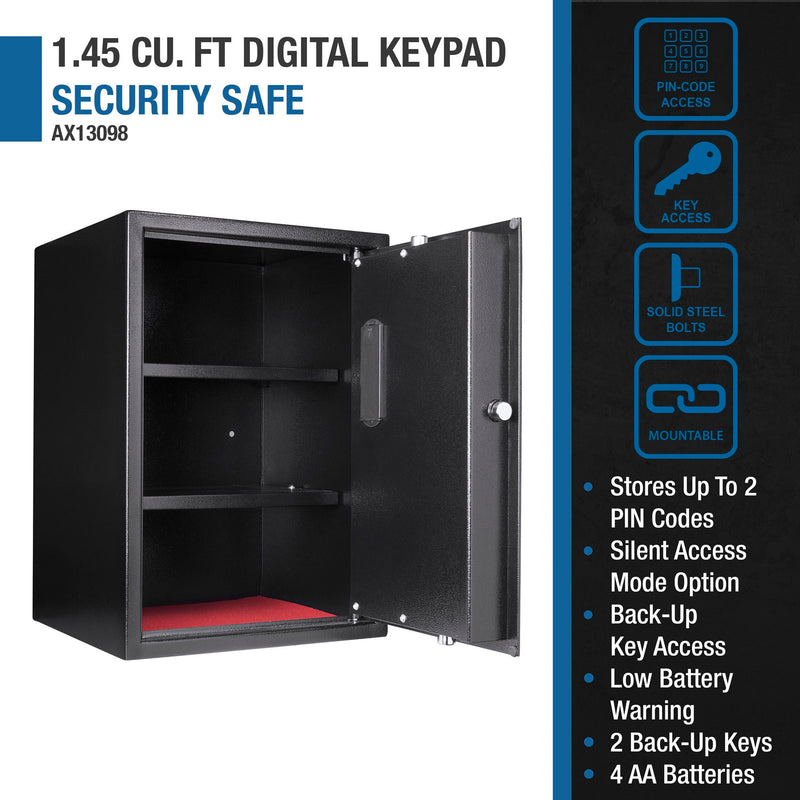 Large Digital Keypad Safe 1 45 Cubic Ft - Black, photo 3 of 9