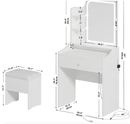 White Vanity Set with Smart LED Mirror