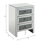 Noralie - 26" Accent Table With Faux Diamonds - Mirrored