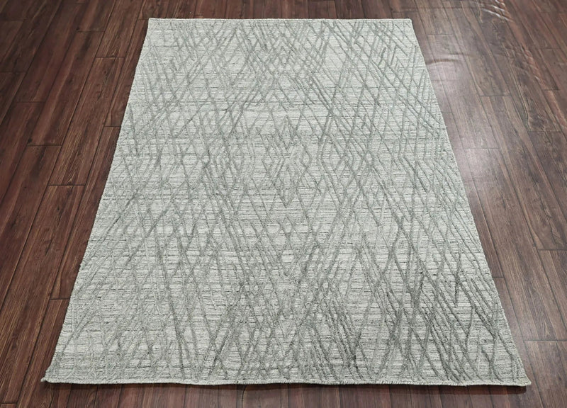 4x6 Gray LoomBloom Hand Knotted Modern & Contemporary Textured Tibetan 100% Wool Oriental Area Rug