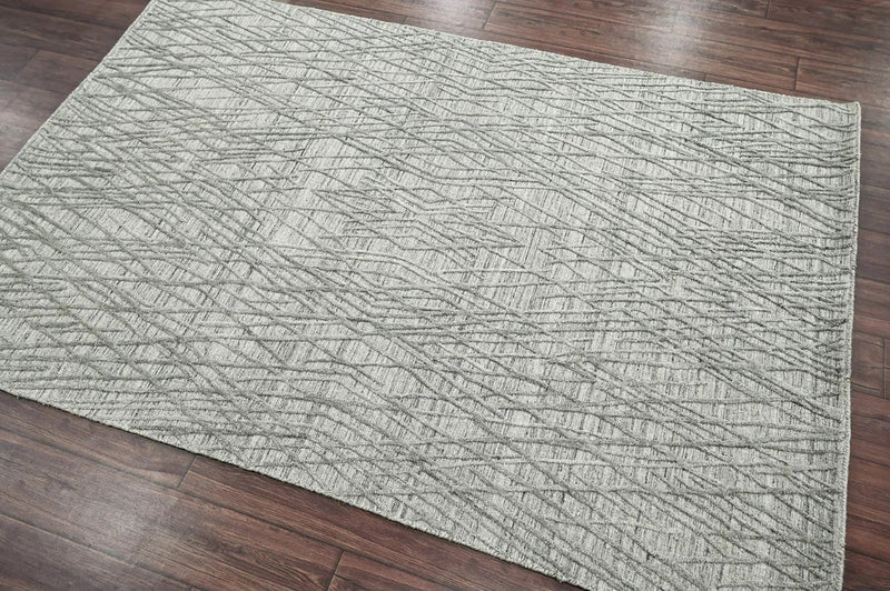 4x6 Gray LoomBloom Hand Knotted Modern & Contemporary Textured Tibetan 100% Wool Oriental Area Rug
