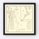 Vintage Map of Memphis, Tennessee 1865