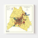 Vintage Map of Nashville, Tennessee 1956