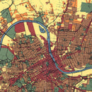 Vintage Map of Nashville, Tennessee 1956