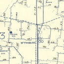 Vintage Map of Lake County, Tennessee 1930