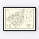 Vintage Map of Greene County, Tennessee 1938