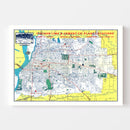 Vintage Map of Memphis, Tennessee 1951