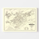 Vintage Map of Knoxville, Tennessee 1895