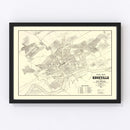 Vintage Map of Knoxville, Tennessee 1895