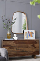 Irrgeular Mirror With Wood Frame, Wall Mirror For Living Room Bathroom Entryway - Brown by HouseOfZazla