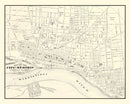 Vintage Map of Memphis, Tennessee 1872
