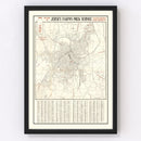 Vintage Map of Nashville, Tennessee 1947