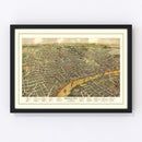 Vintage Map of Nashville, Tennessee 1958