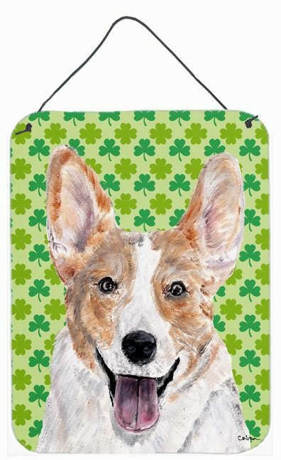 Cardigan Corgi Lucky Shamrock St. Patrick's Day Wall or Door Hanging Prints SC9720DS1216