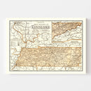 Vintage Map of Tennessee 1920
