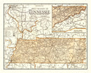 Vintage Map of Tennessee 1920