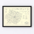 Vintage Map of Maury County, Tennessee 1951