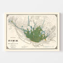 Vintage Map of Saint Louis, Missouri 1884