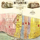 Vintage Map of Saint Louis, Missouri 1844