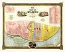 Vintage Map of Saint Louis, Missouri 1844
