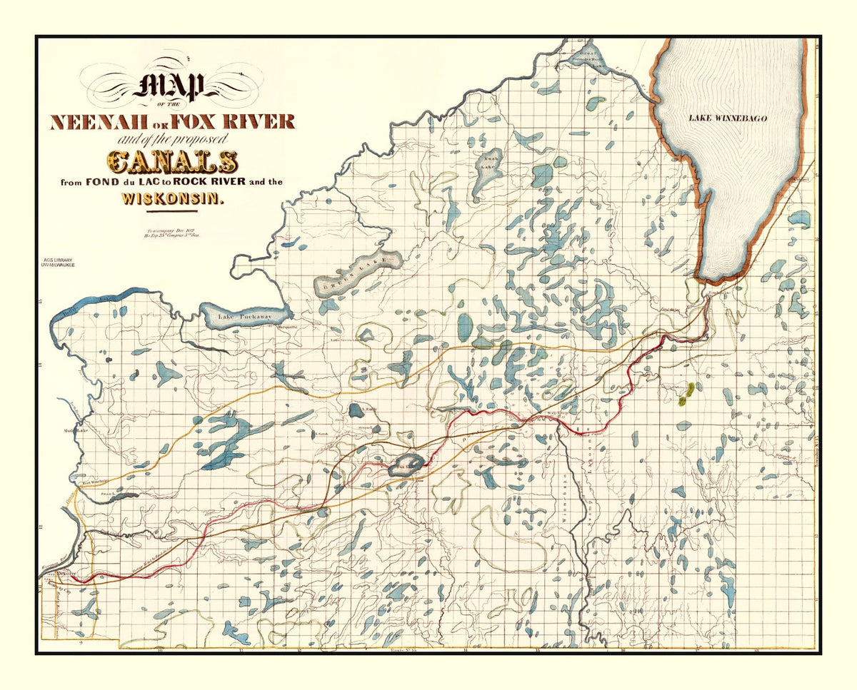 Vintage Fox River, WI Map 1839, photo 5 of 5