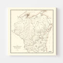 Vintage Map of Wisconsin 1855