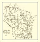 Vintage Map of Wisconsin 1923