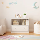 Toy Storage Organizer With Large Drawer And Low Bookshelf For Nursery & Playroom - White by HouseOfZazla