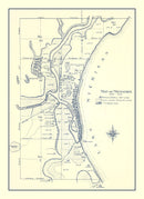 Vintage Map of Milwaukee, Wisconsin 1836
