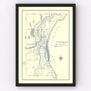 Vintage Map of Milwaukee, Wisconsin 1836